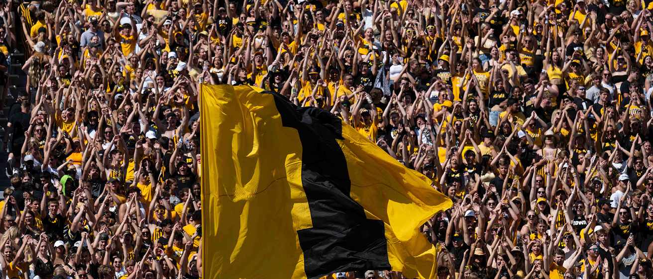 Football stadium during Iowa game