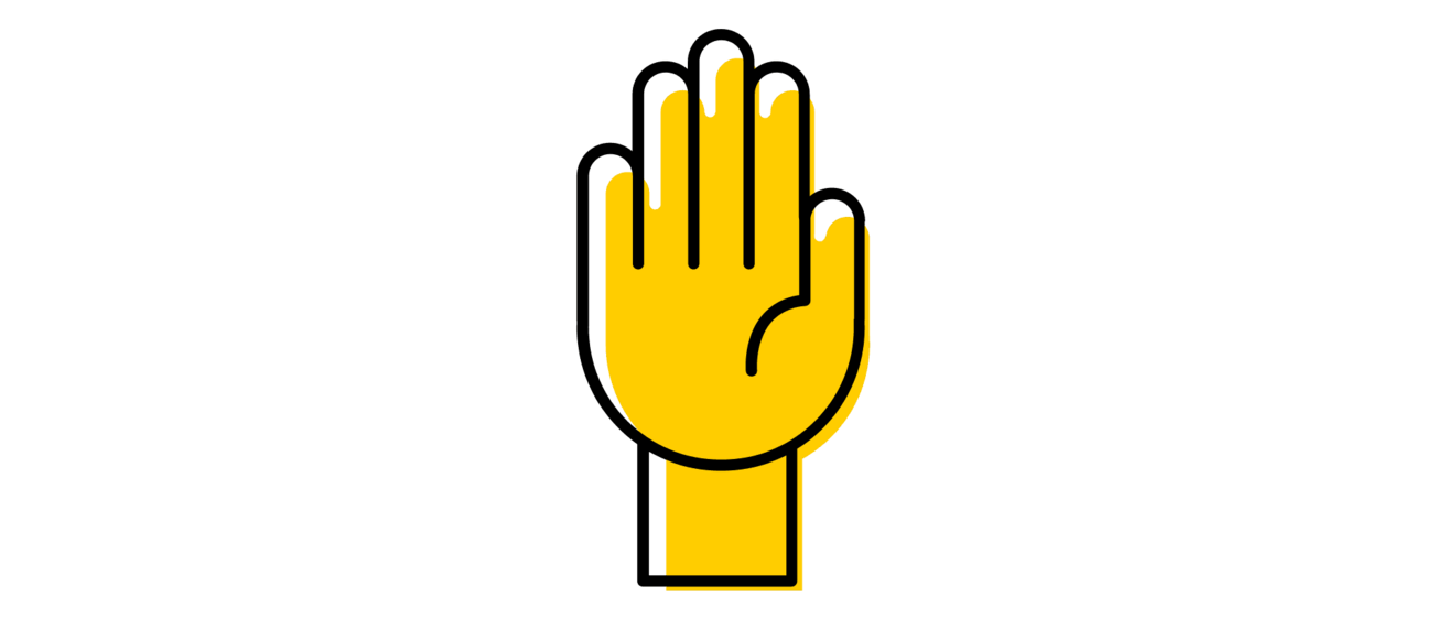 raised hand gold wide
