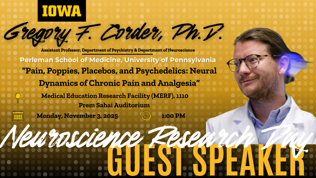 2025 Neuroscience Research Day Keynote Speaker: Gregory Corder, PhD promotional image